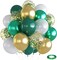 Balloons Green Gold White, 35pcs Dark Green White Metallic Chrome Green Gold Confetti Latex Balloons, Green Party Balloons Kit for Jungle Safari Dinosaur Birthday Party Wedding Baby Shower Decorations